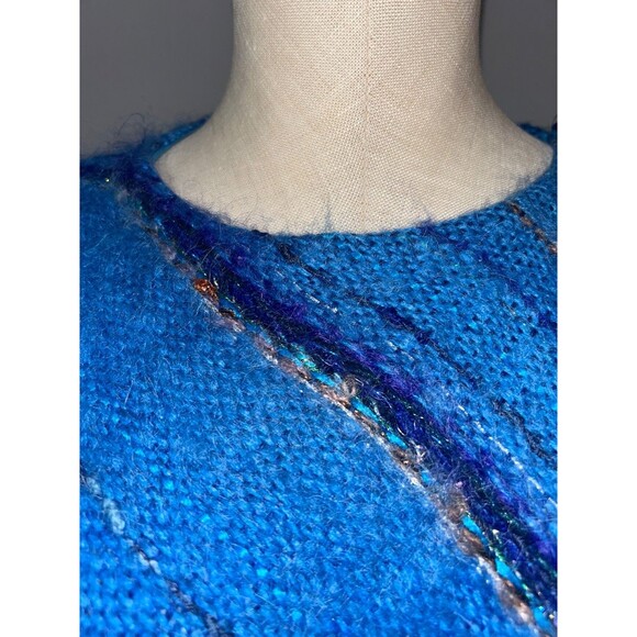 Danouchka-Olivier Vintage Women’s Wool Mohair Sweater OS Lurex Sequin Striped - Picture 4 of 9